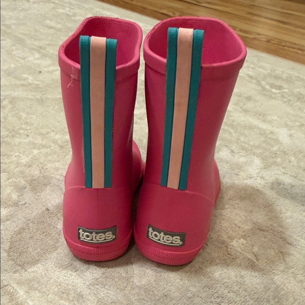 Totes Kids Pink and Blue Rain Boots Size 11-12